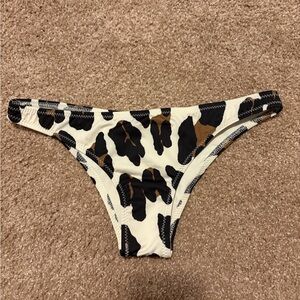 Solid & Striped Bikini Bottoms in Cream, Black & Brown